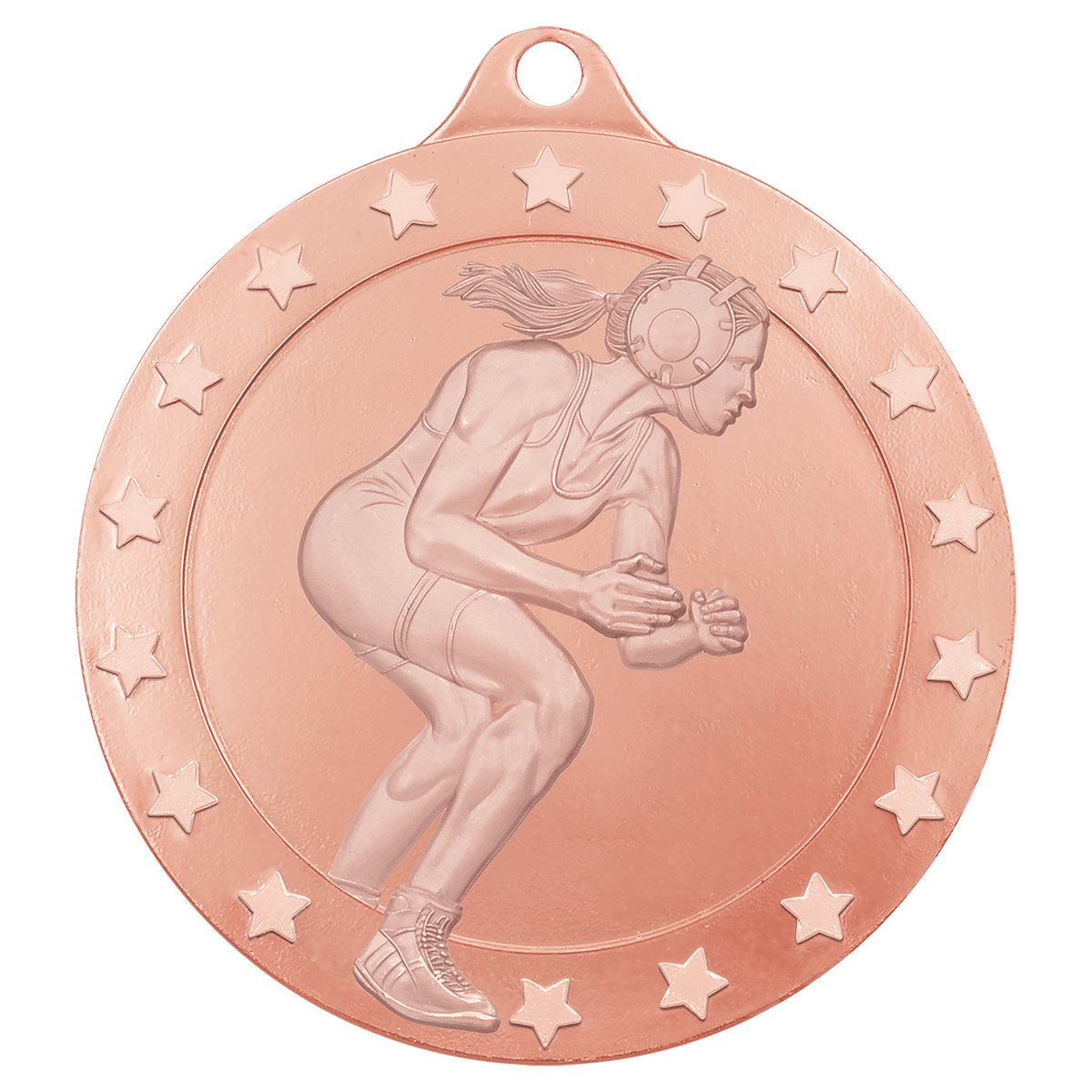 2 3/4" Radiance Female Wrestling Medal - Bronze