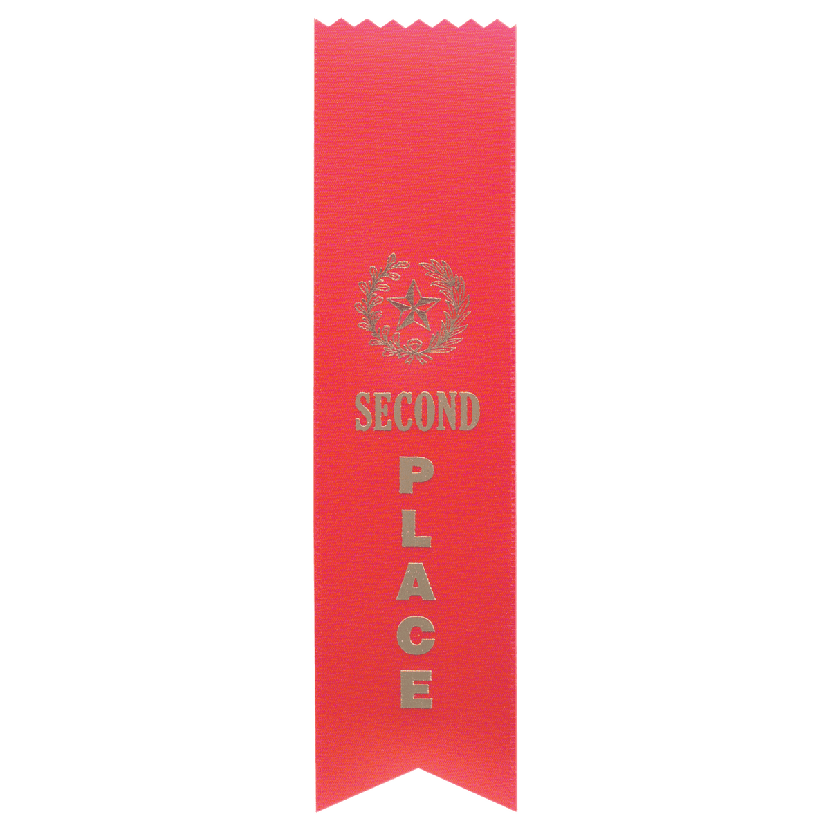 Red 2nd Place Pinked Top Ribbon