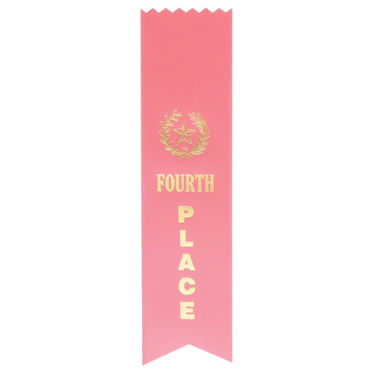Pink 4th Place Pinked Top Ribbon
