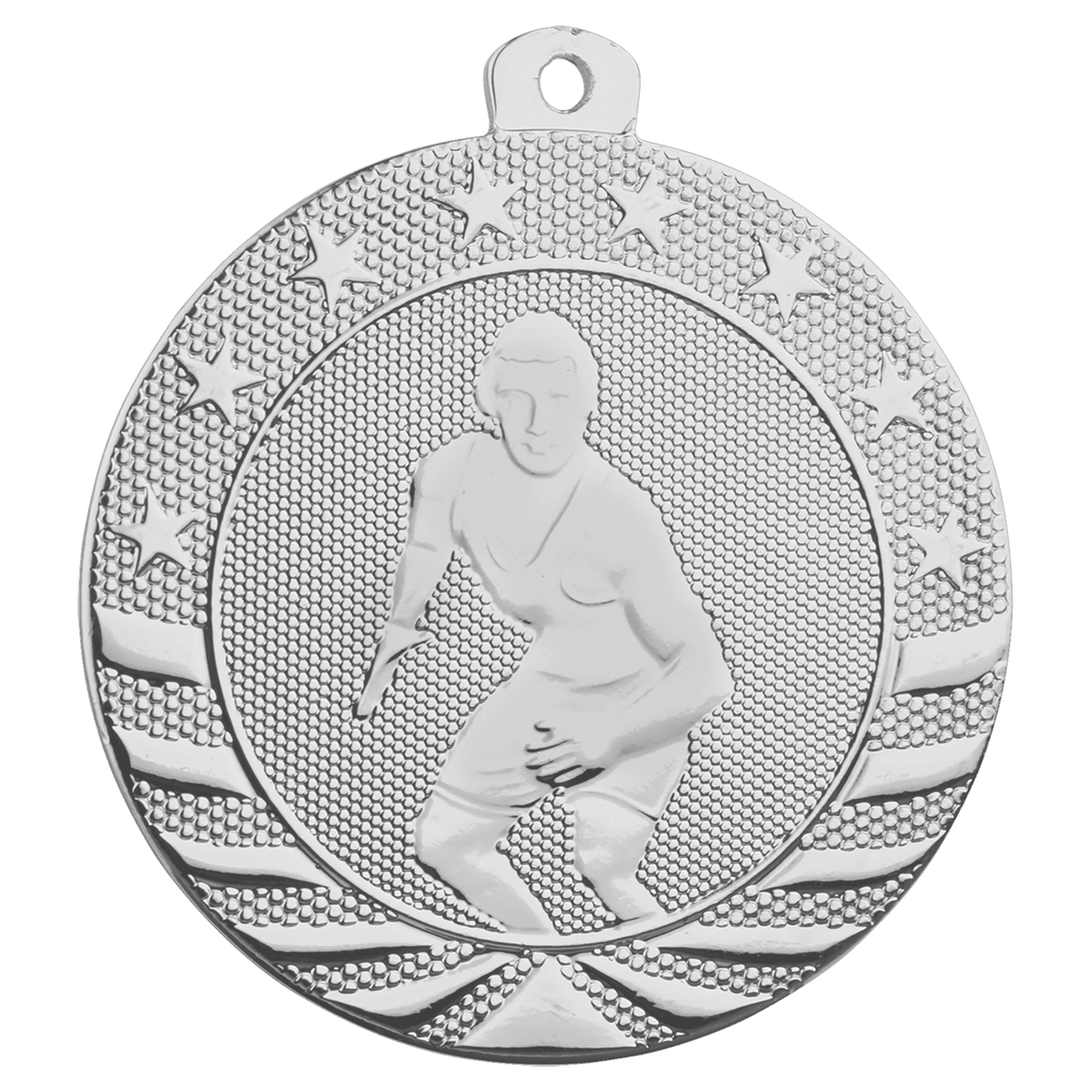 Bright Silver 2" Wrestling Starbrite Medal