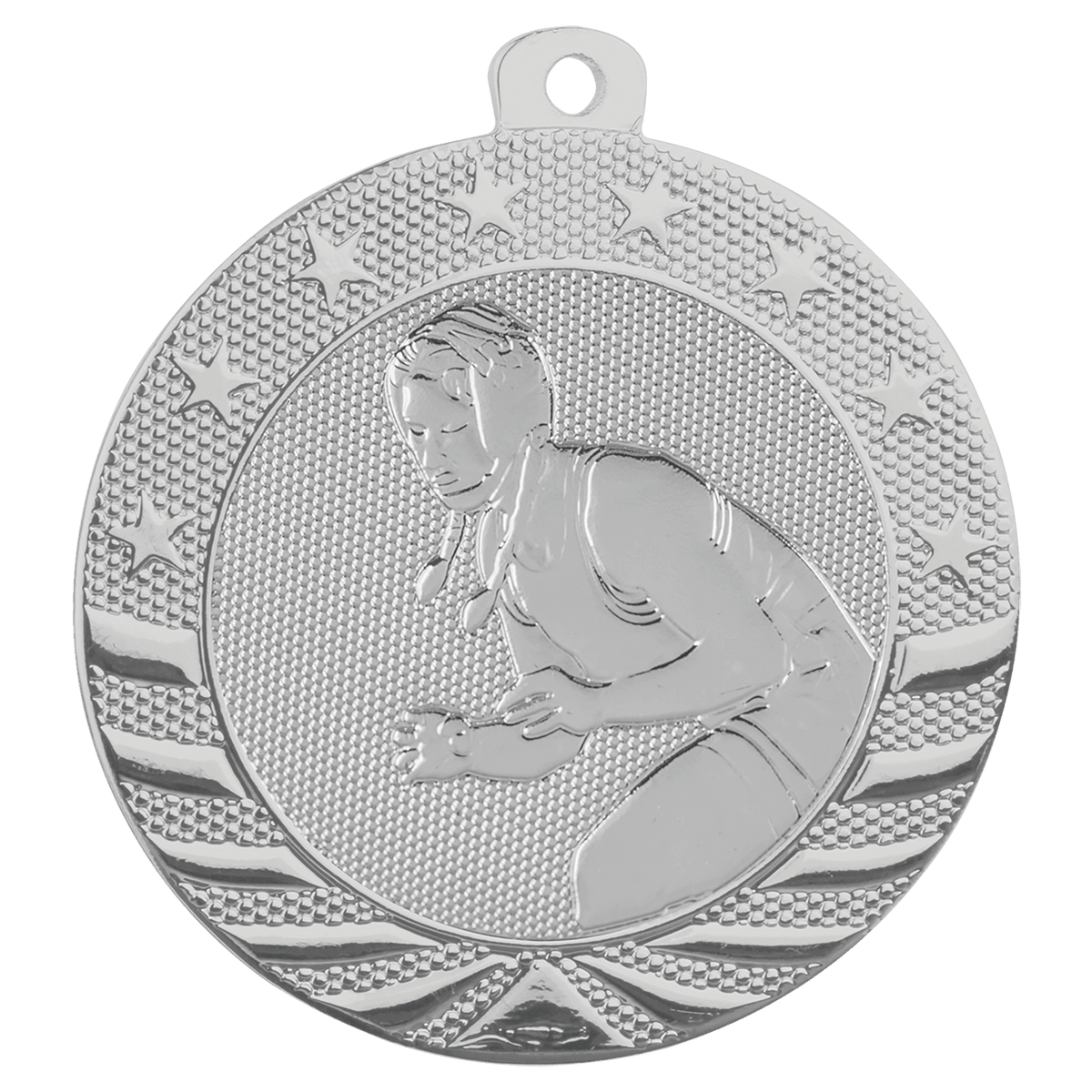 Bright Silver 2" Female Wrestling Starbrite Medal