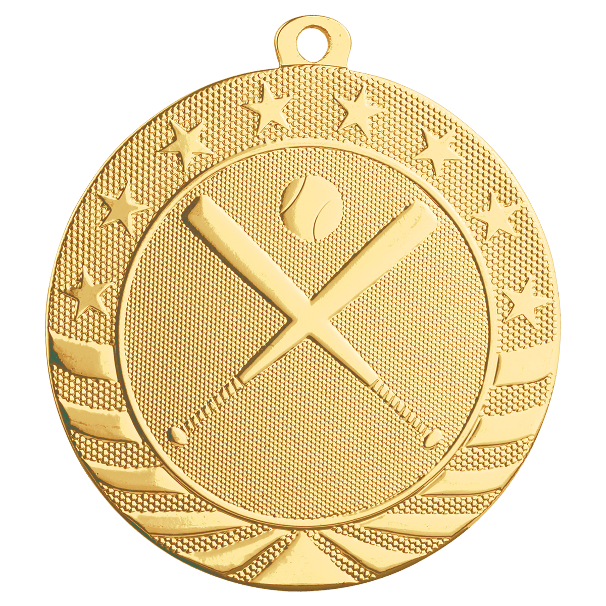 Bright Gold 2 3/4" Baseball/Softball Starbrite Medal