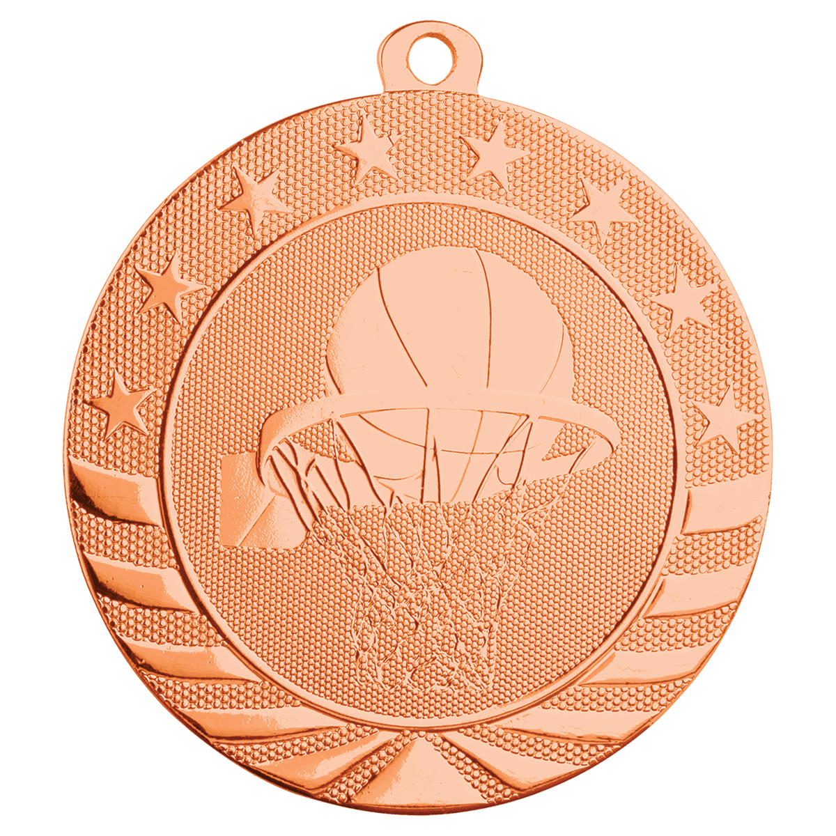 Bright Bronze 2 3/4" Basketball Starbrite Medal
