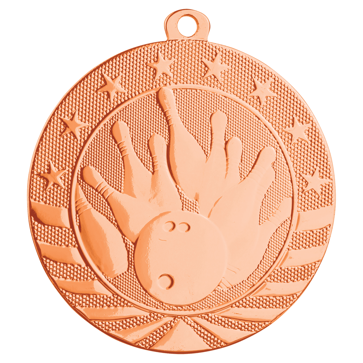 Bright Bronze 2 3/4" Bowling Starbrite Medal