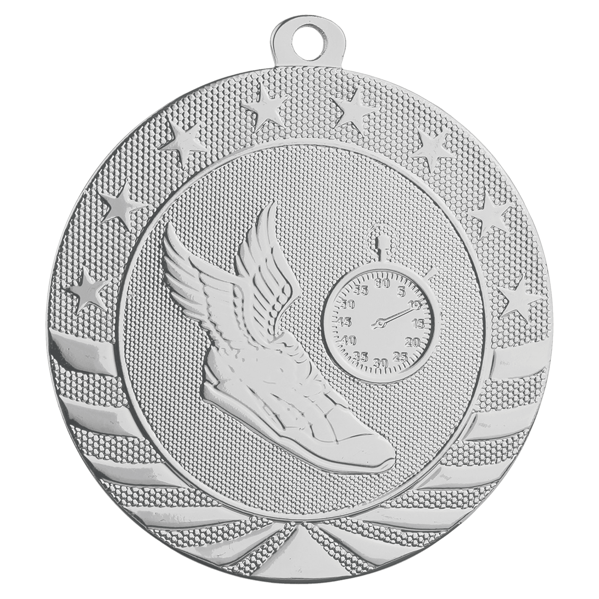 Bright Silver 2 3/4" Track Starbrite Medal