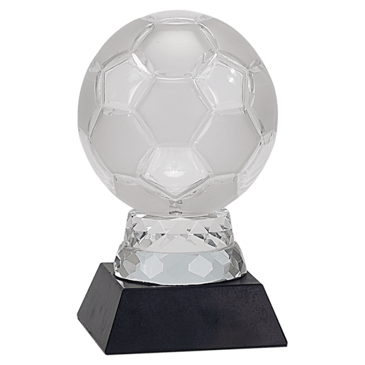6 1/4" Glass Soccer Ball with Marble Base