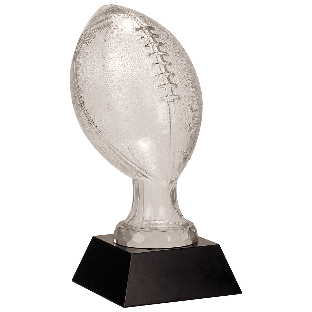 13 3/4" Glass Football with Black Marble Base