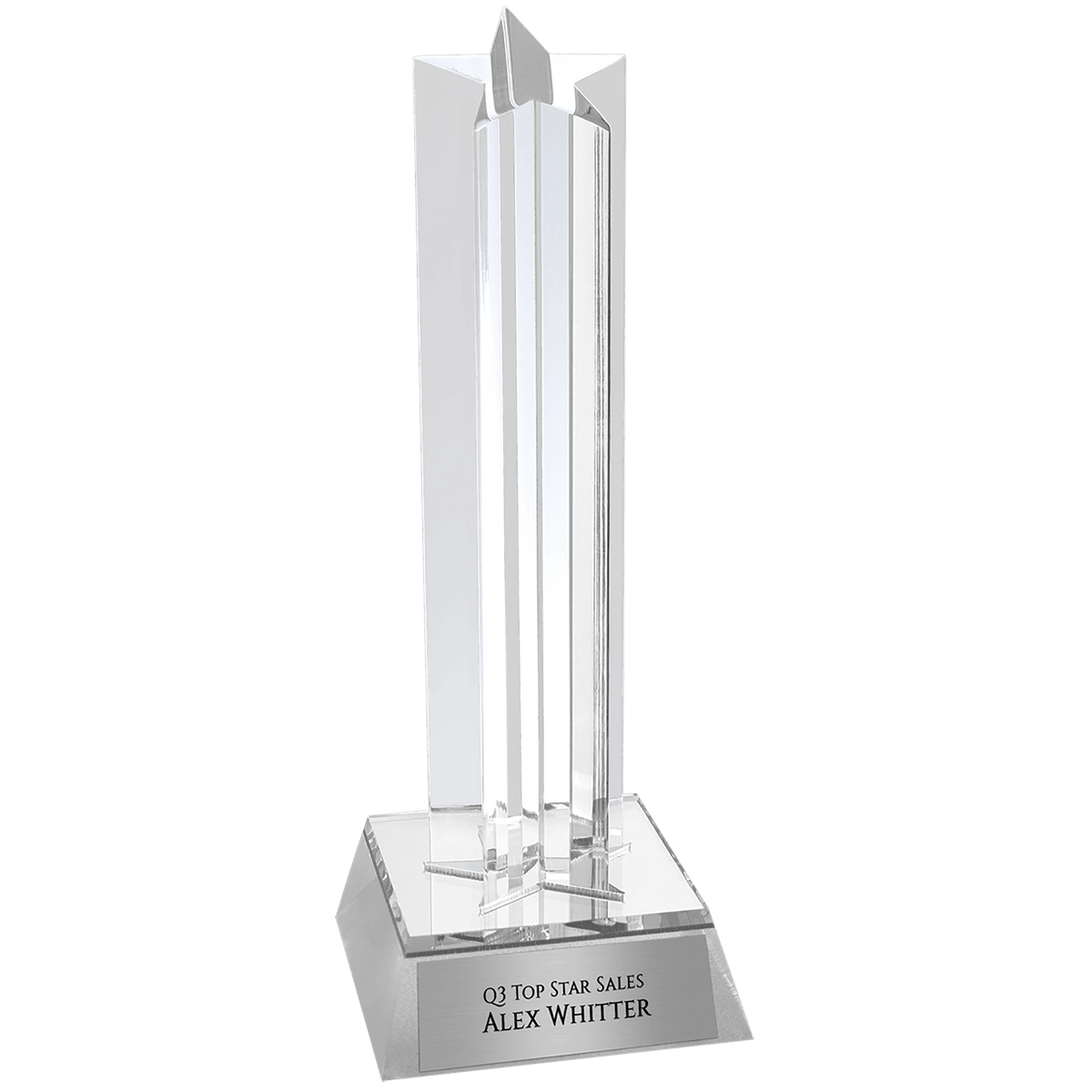 Silver 7 1/2" Star Column Acrylic with Base