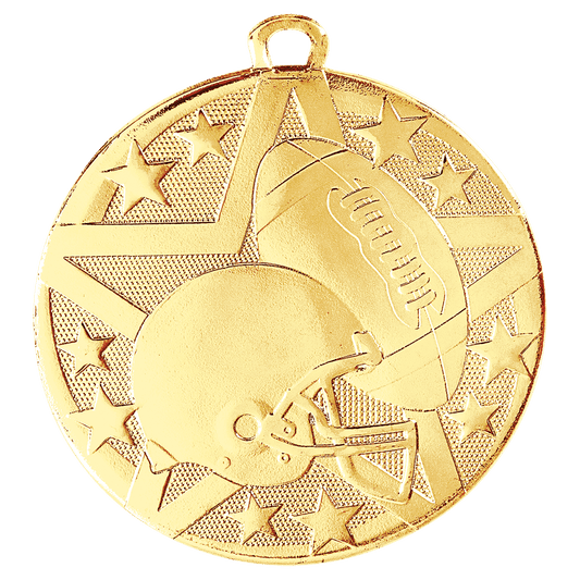 Gold 2" Superstar Football Medal