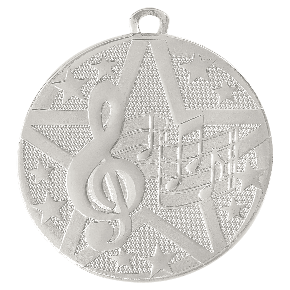 Silver 2" Superstar Music Medal