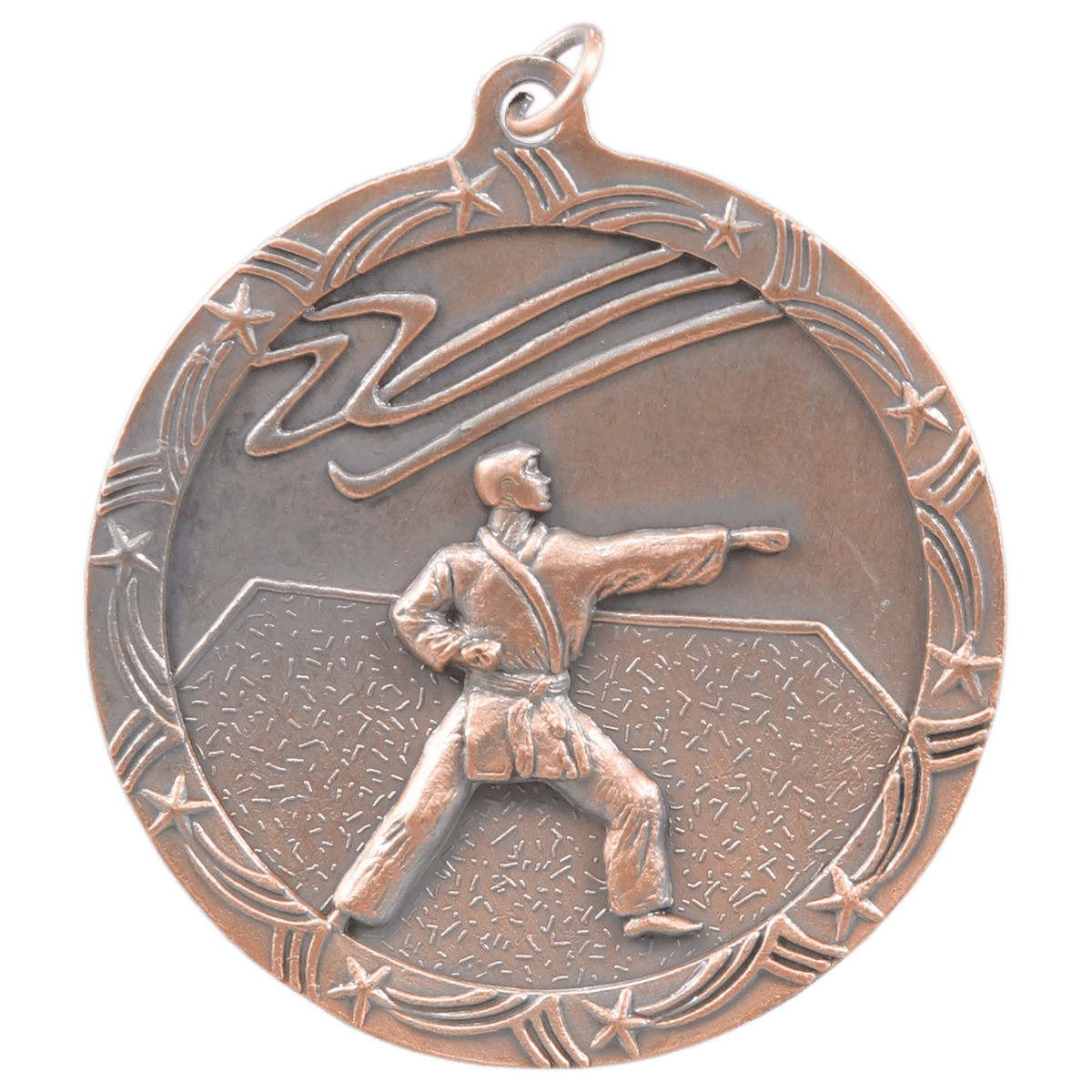 Antique Bronze 2 1/2" Martial Arts Shooting Star Medal