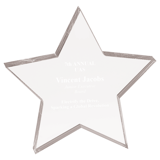 Clear 5" x 5" Star Acrylic Paperweight
