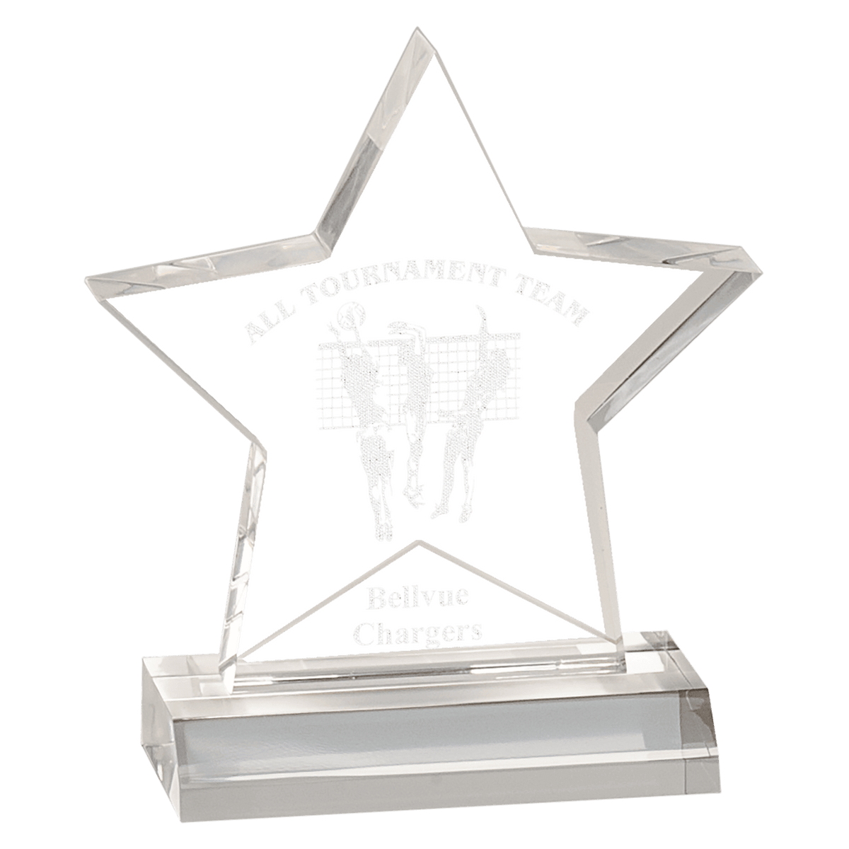 Clear 5" x 5" Star Acrylic Award with 4" Base