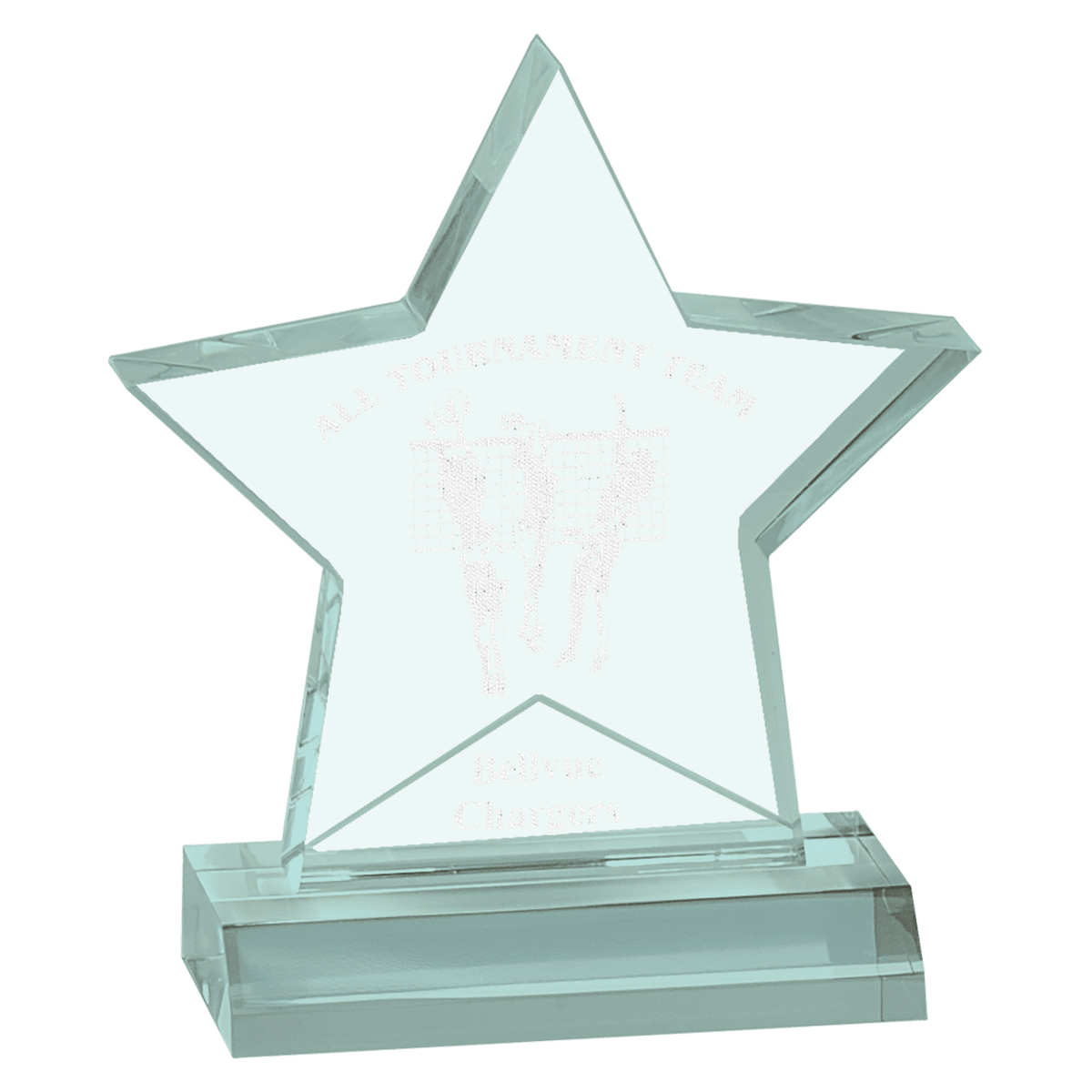 Jade 5" x 5" Star Acrylic Award with 4" Base