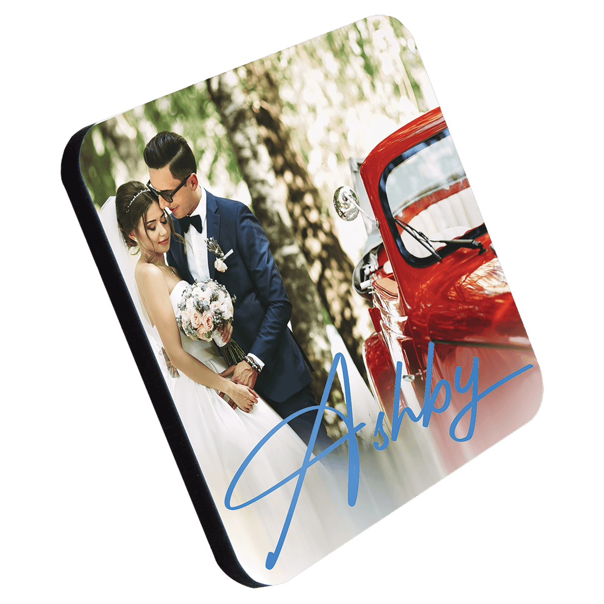 3.78" X 3.78" Premium Square Coaster with Cork Backing