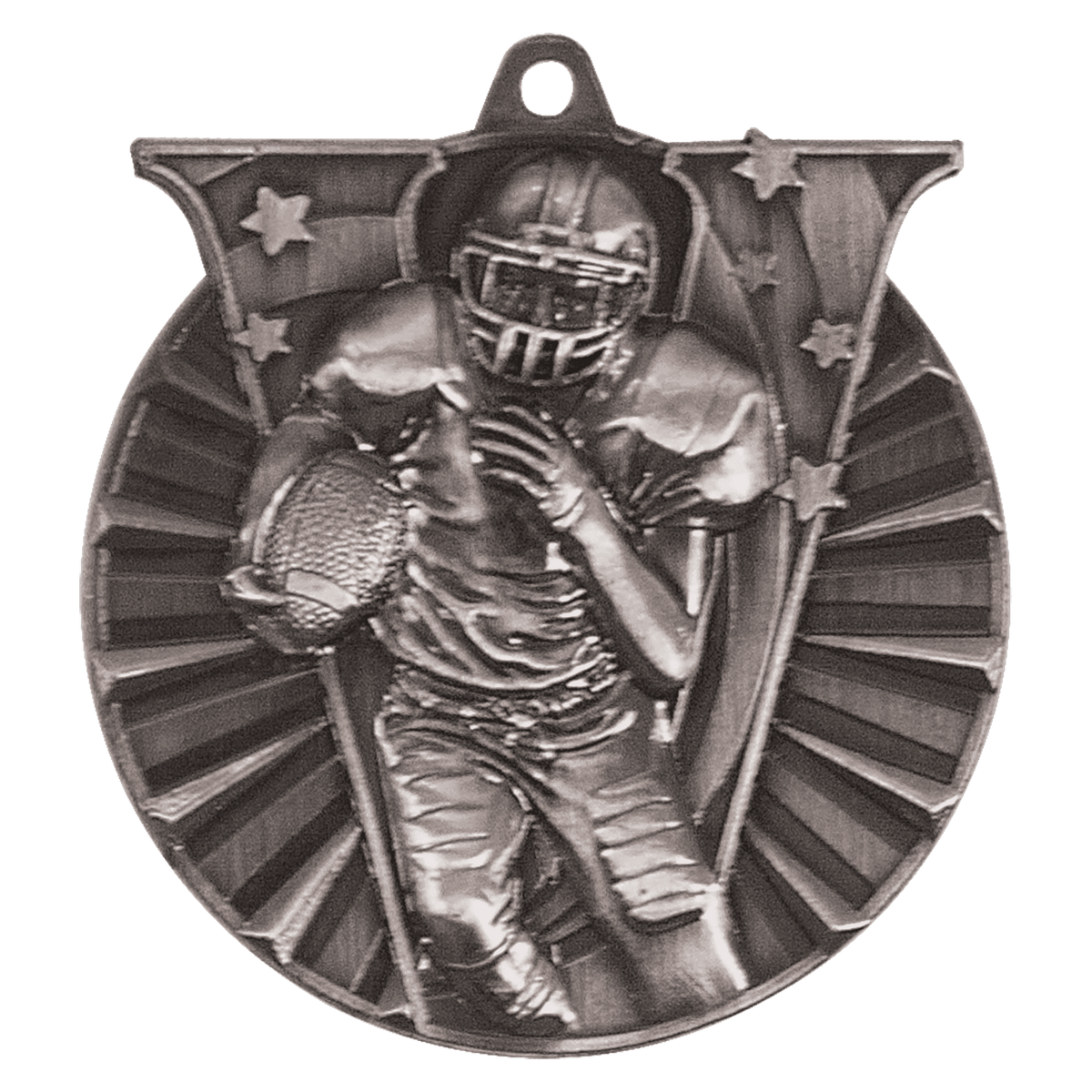 Antique Silver 2" Football Victory Medal