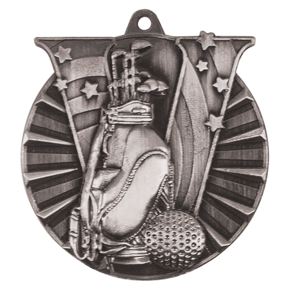 Antique Silver 2" Golf Victory Medal