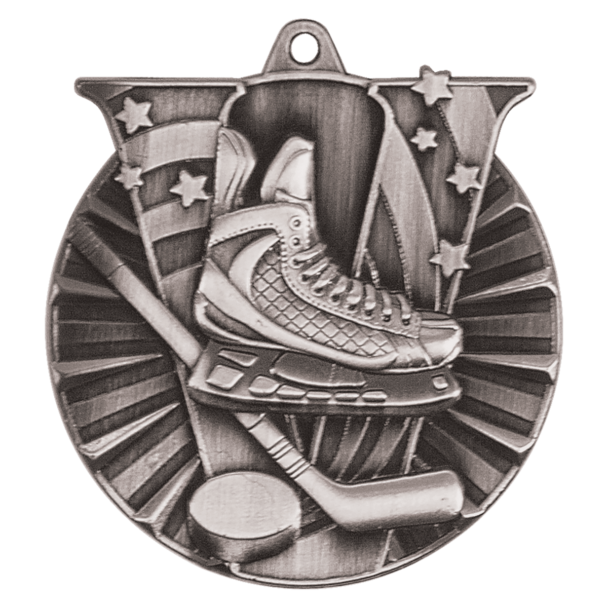 Antique Silver 2" Hockey Victory Medal