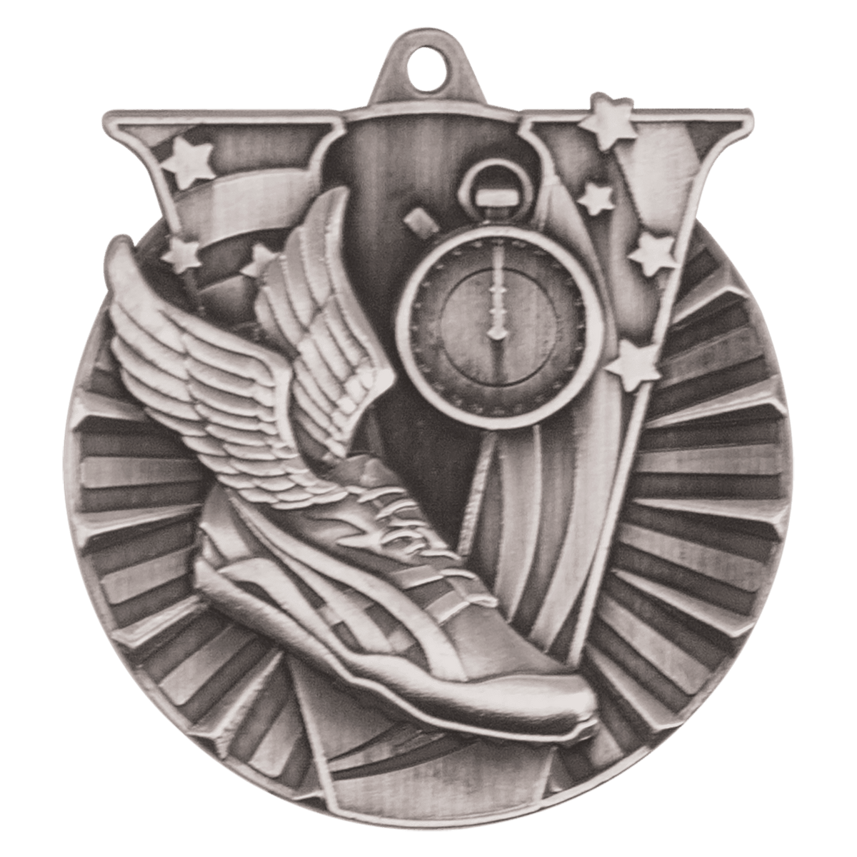 Antique Silver 2" Track Victory Medal