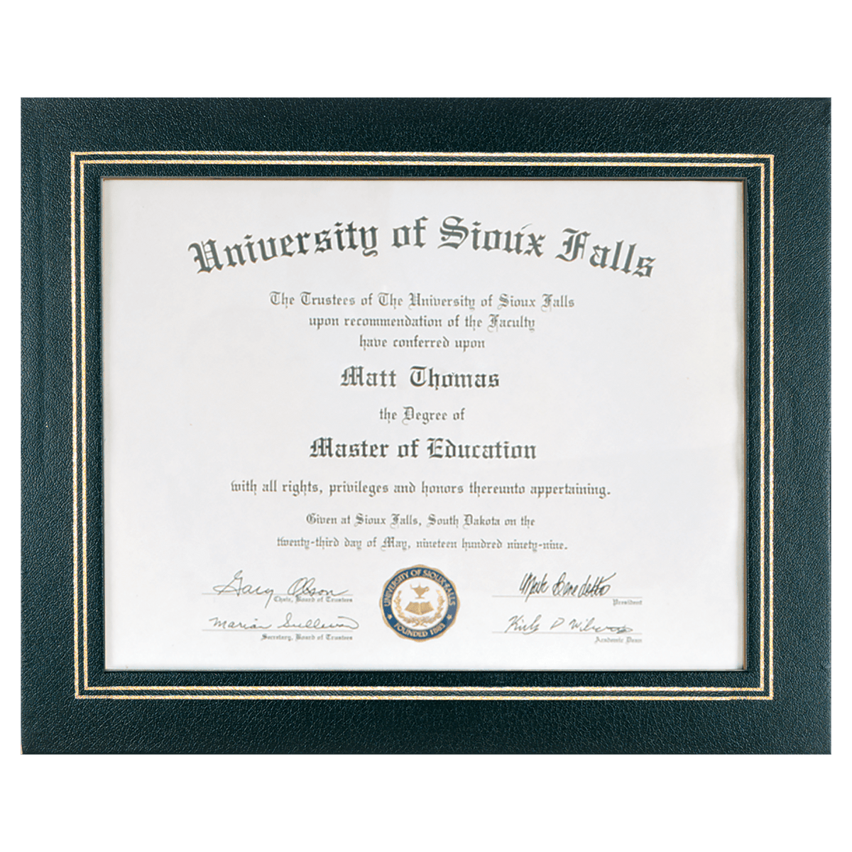 13 1/4" x 10 3/4" Black Certificate Holder